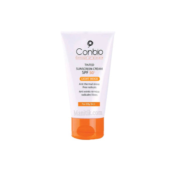 کرم ضد آفتاب رنگی کانبیو برای پوست چرب (بژ روشن) - Conbio Sunscreen Cream Light Beige For Oily Skin